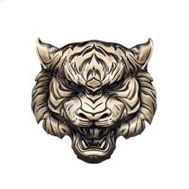 Emblema De Decoração De Carro Em Liga De Zinco 3D Com Logo De Cabeça De Tigre, Adesivo Lateral 6 X