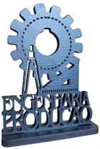 Emblema de mesa, símbolo engenharia de produção formatura