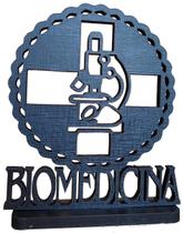 Emblema De Mesa Símbolo Profissão Biomedicina Formatura
