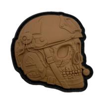 Emblema De Soldado Esqueleto Que Brilha No Escuro Em PVC, Distintivo De Borracha Macia Com tiras autocolantes