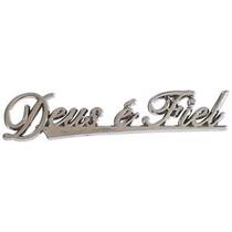 Emblema Deus E Fiel Manuscrito Cromado Universal Nk-1312005