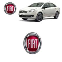 Emblema Dianteiro Fiat Linea 95MM Vermelho Adesivo