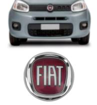 EMBLEMA DO PORTA MALAS FIAT IDEA/ PALIO/ PUNTO 08/16 CROMADO E VERMELHO MEDIDA 85x85x6MM