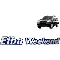 Emblema Elba 1986 A 1996 Fundo Azul Cromado