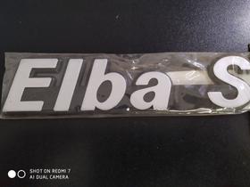 Emblema elba s preto material acrílico com dupla face fácil aplicação