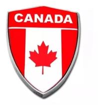 Emblema Escudo Bandeira Canada Cromado Com Resina 6,3cm X 4,02 Cm