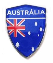 Emblema Escudo Bandeira Cromado Com Resina 6,3cm X 4,02 Cm