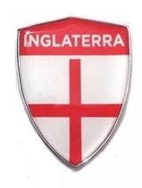 Emblema Escudo Bandeira Inglaterra Cromado Com Resina 6,3cm X 4,02 Cm