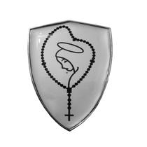 Emblema Escudo Santa No Terco Com Moldura Cromada Emblema Escudo Santa No Terco Com Moldura Cromada