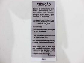 Emblema especificação 'atenção' caminhao vw porta le (arrefecimento)