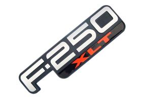 Emblema "f-250 xlt" f250 xlt 1999 2000 plaqueta cromado com fundo preto