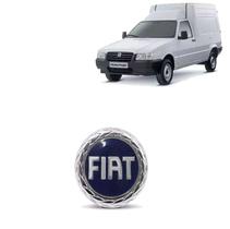 Emblema Fiat Fiorino 2005 Azul Com Borda Cromada Adesivo