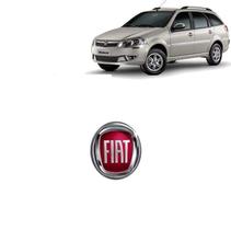 Emblema Fiat Palio Weekend Azul Com Borda Cromada Adesivo