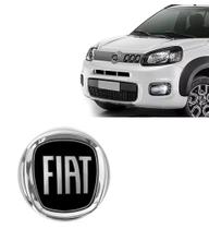 Emblema Fiat Preto Logo Grade Dianteira Novo Uno 2016 2017 2018 2019 2020 2021