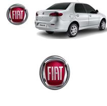 Emblema Fiat Siena 2009 95MM Vermelho Adesivo