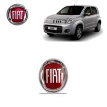 Emblema Fiat Uno 2011 95MM Vermelho Adesivo