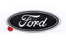 Emblema Ford Black Oval Decorativo em Plástico Cromado Emblema Ford Black Oval Decorativo em Plástico Cromado