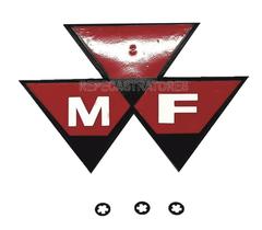 Emblema Grade Dianteira + Travas Tratores Massey Ferguson 50x / 55x / 65 / 65r / 65x / 85x / 95 / 95x /
