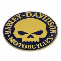 Emblema Harley Davidson 3D em Alumínio tema SKULL MOTORCYCLES 9 cm