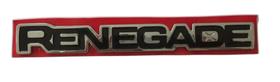 Emblema Jeep Renegade Letreiro Cromado/Preto Lateral