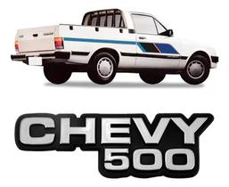 Emblema Lateral Chevy 500 Cinza Emblema Lateral Chevy 500 Cinza