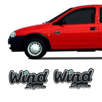 Emblema Lateral Corsa Wind Super Adesivo Verde Resinado Par