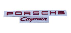 Emblema Letra Porsche + Cayman Vermelho Pronta Entrega