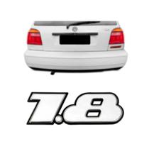 Emblema Letreiro (1.8) Cinza Escovado Fundo Preto GOLF 96/97