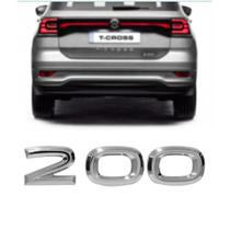 Emblema Letreiro 200 para carro TCROSS 2019 a 2022 Emblema Letreiro 200 para carro TCROSS 2019 a 2022