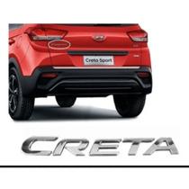 Emblema letreiro cromado linha Hyundai escrita Creta ano 2017 a 2019