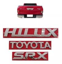 Emblema Letreiro Cromado Toyota Hilux Srx 2016 A 2019 Tampa Emblema Letreiro Cromado Toyota Hilux Srx 2016 A 2019 Tampa