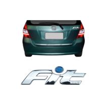 Emblema Letreiro Fit Cromado com Azul Honda Fit 2004 a 2008