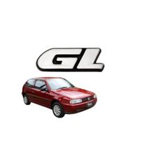 Emblema Letreiro GL Cinza com Fundo Preto Gol Parati Voyage Santana 1990 a 1996