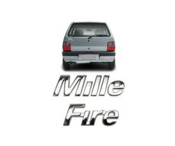 emblema letreiro Mille fire ano 2000 acima peça cromada fita 3M