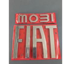 Emblema Letreiro Mobi Mais Fiat Modelo 2016 Acima Peça Cromada