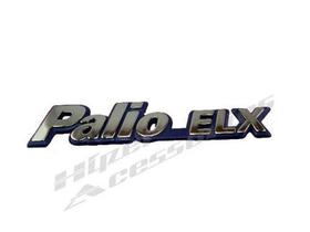 Emblema Letreiro Palio Elx Cromado Fundo Azul 1996 A 2000 - Marçon