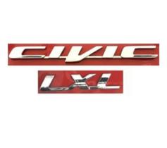 emblema letreiro porta-malas Civic lxl cromado ano modelo 2012 até 2016 kit 2 peças linha Honda emblema letreiro porta-malas Civic lxl cromado ano modelo 2012 até 2016 kit 2 peças linha Honda