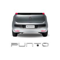 Emblema Letreiro PUNTO Cromado Pingo Preto Punto 2015 a 2017
