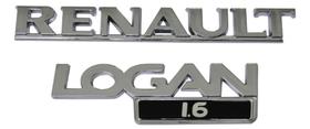 Emblema Letreiro Renault Logan 1.6 Ano 2009 a 2012 Peça Cromada Fita 3M