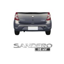 Emblema Letreiro SANDERO 1.6 16V Cromado com Preto Sandero 2007 a 2014 Emblema Letreiro SANDERO 1.6 16V Cromado com Preto Sandero 2007 a 2014
