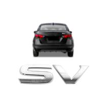 Emblema Letreiro SV Cromado Sentra Versa Livinia Emblema Letreiro SV Cromado Sentra Versa Livinia