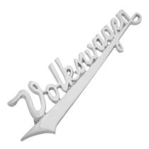 Emblema letreiro Volkswagen manuscrito cromado linha modelo Fusca e Kombi antiga Emblema letreiro Volkswagen manuscrito cromado linha modelo Fusca e Kombi antiga