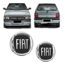 Emblema Logo Fiat Grade + Porta Mala Uno Fire 2004 A 2012 Preto Emblema Logo Fiat Grade + Porta Mala Uno Fire 2004 A 2012 Preto
