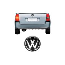 Emblema Logo VW Porta Malas Cromado Fundo Preto Gol e Parati G3 e G4 Saveiro G4