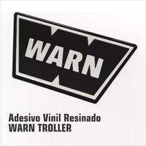 Emblema Logo Warn Troller Adesivo Preto Dianteiro Resinado