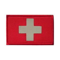 Emblema Médico Refletivo Com Fita De tiras autocolantes, Distintivo De Bordado Tático Para Primeiros Socorros E