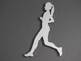 Emblema Mulher Correndo Cooper Atleta Cromado