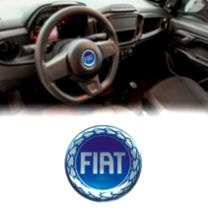 Emblema para volante fiat resinado azul raiado 45mm