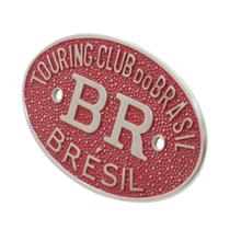 Emblema Plaqueta Brasão Vermelho BR Touring Brésil Carros Antigos Coleção