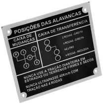 Emblema Plaqueta Painel Câmbio 4 Marchas Caixa Mudança Transferência Preta Jeep Willys